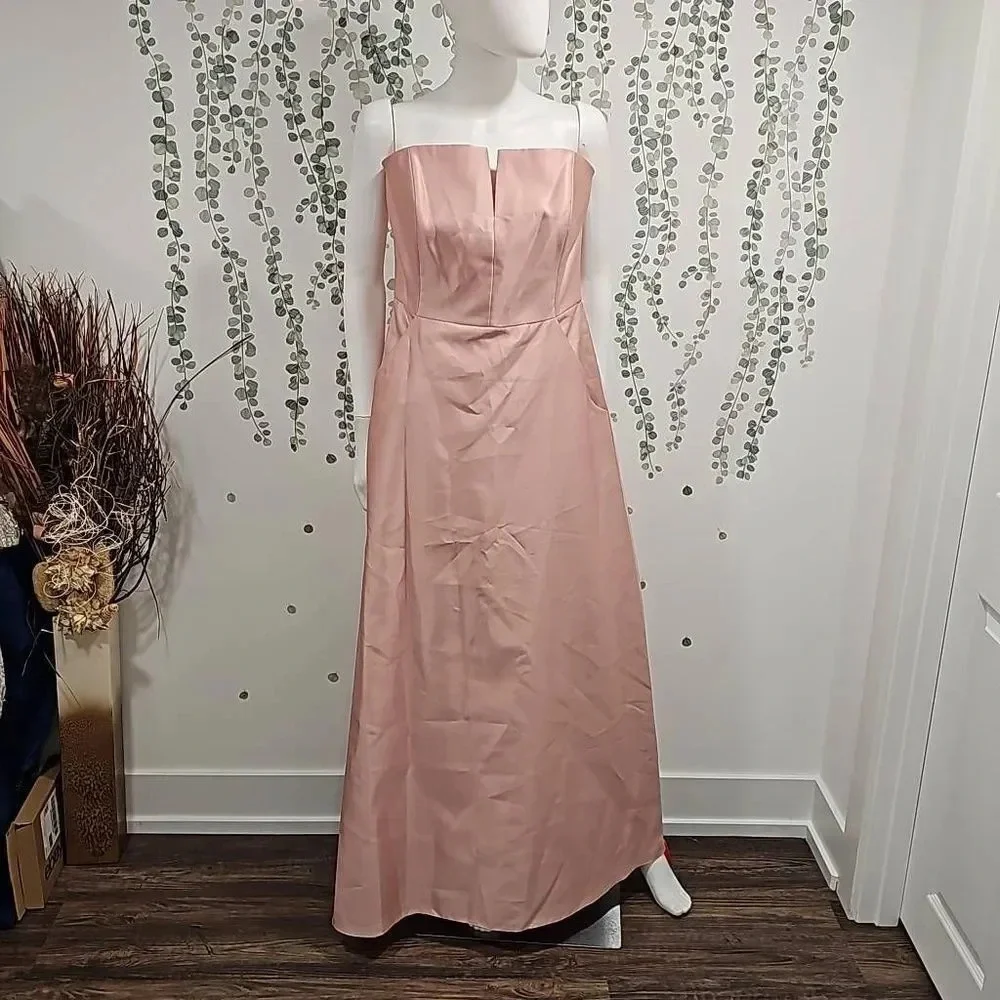 Alfred Sung Strapless Maxi Dress Size 14 - Picture 4 of 12